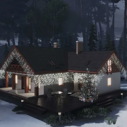 Rideau lumineux à glaçons LED 10m 400LED Blanc froid 8fonctions