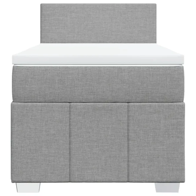 Sommier à lattes de lit avec matelas gris clair 80x200 cm tissu