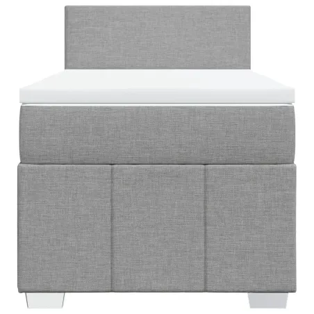 Sommier à lattes de lit avec matelas gris clair 80x200 cm tissu