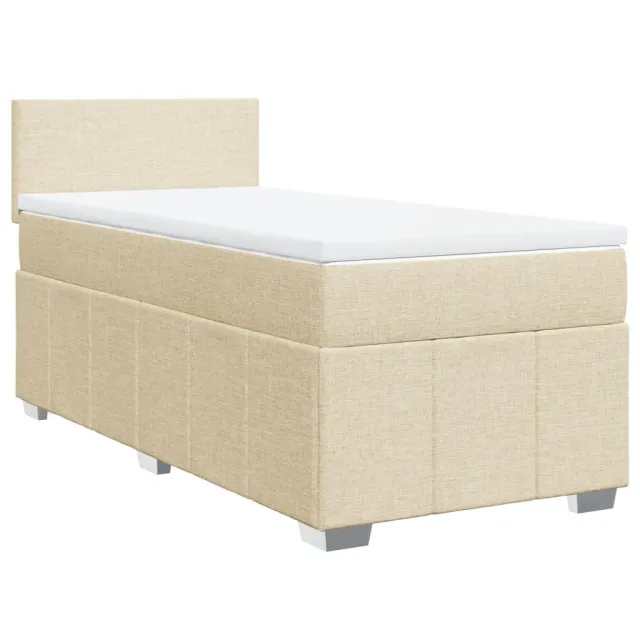 Sommier à lattes de lit avec matelas Crème 80x200 cm Tissu