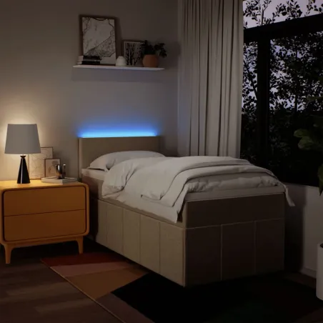 Sommier à lattes de lit avec matelas Crème 80x200 cm Tissu