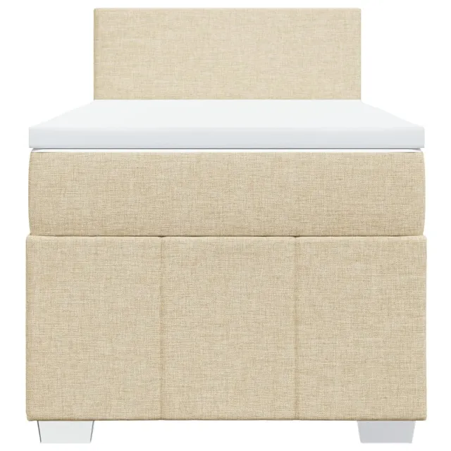 Sommier à lattes de lit avec matelas Crème 80x200 cm Tissu