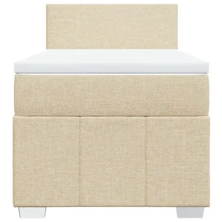 Sommier à lattes de lit avec matelas Crème 80x200 cm Tissu