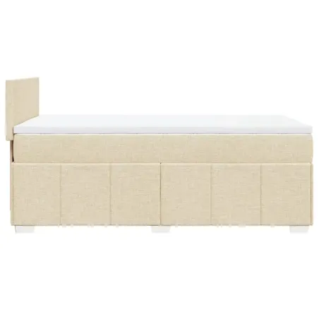 Sommier à lattes de lit avec matelas Crème 80x200 cm Tissu