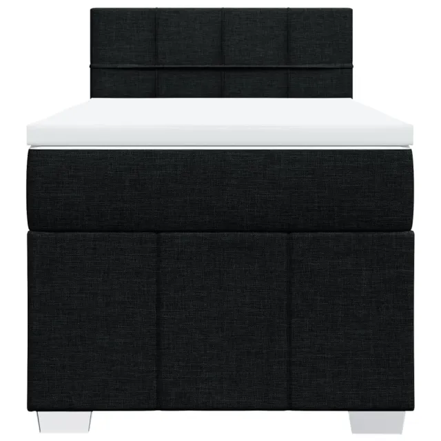 Sommier à lattes de lit et matelas Noir 80x200 cm Tissu