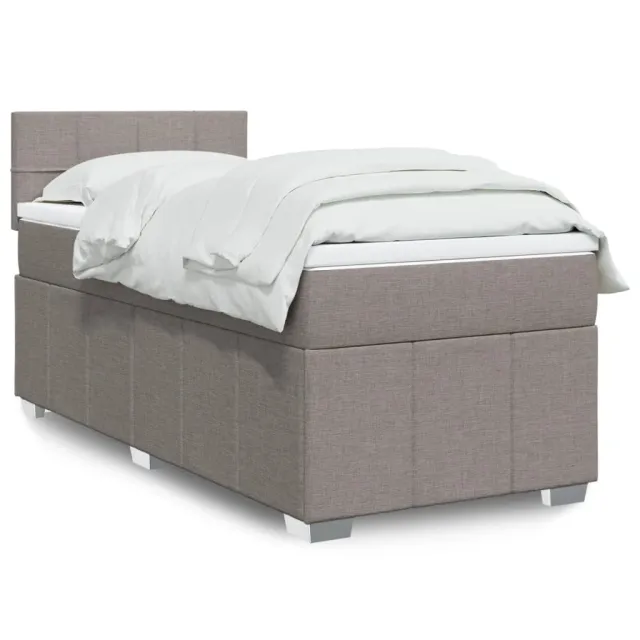Sommier à lattes de lit avec matelas Taupe 80x200 cm Tissu