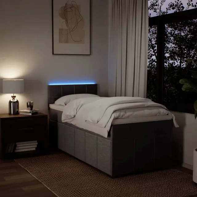 Sommier à lattes de lit avec matelas Taupe 80x200 cm Tissu