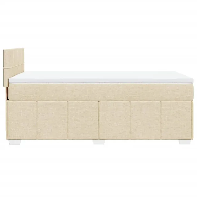 Sommier à lattes de lit avec matelas Crème 80x200 cm Tissu