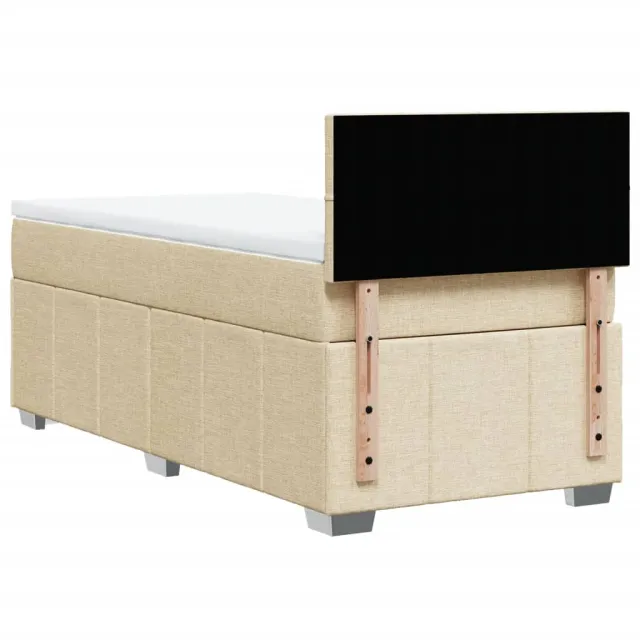 Sommier à lattes de lit avec matelas Crème 80x200 cm Tissu