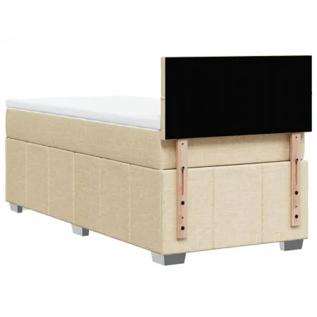 Sommier à lattes de lit avec matelas Crème 80x200 cm Tissu