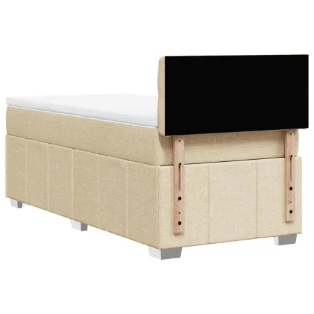 Sommier à lattes de lit avec matelas Crème 80x200 cm Tissu