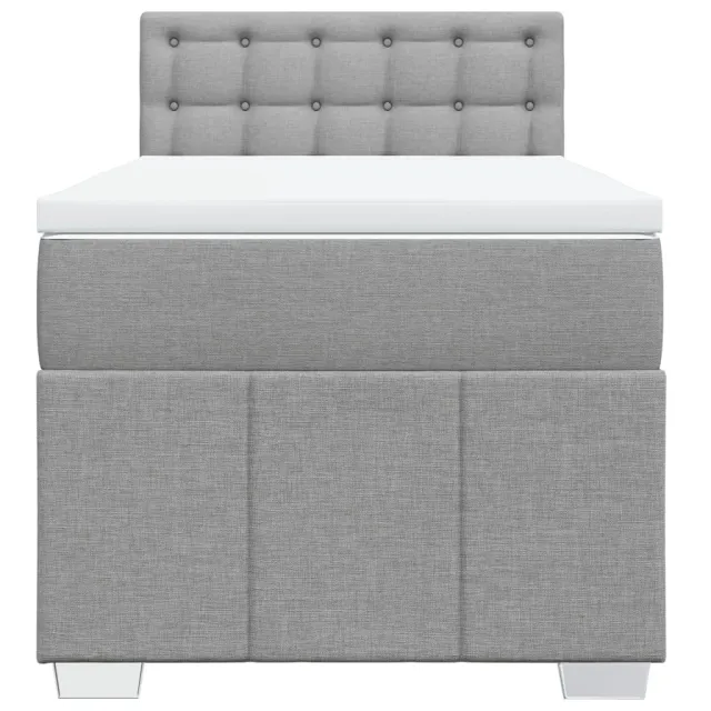 Sommier à lattes de lit avec matelas gris clair 80x200 cm tissu