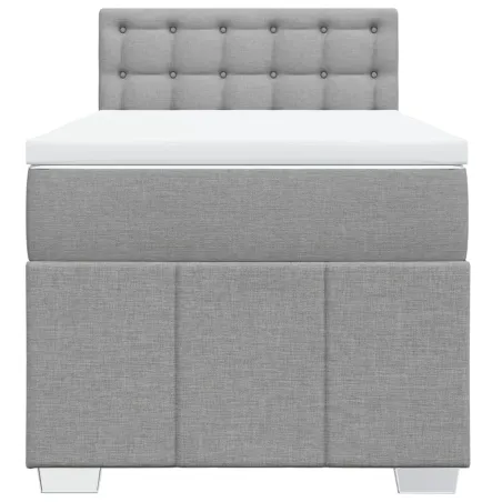 Sommier à lattes de lit avec matelas gris clair 80x200 cm tissu