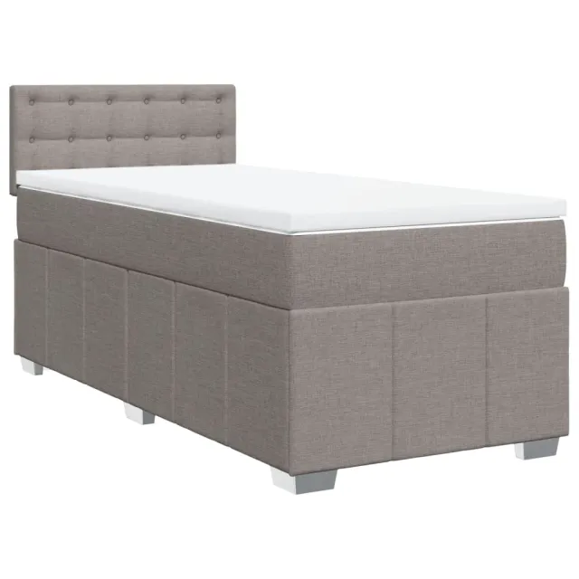Sommier à lattes de lit avec matelas Taupe 80x200 cm Tissu