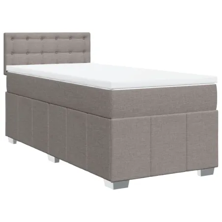 Sommier à lattes de lit avec matelas Taupe 80x200 cm Tissu