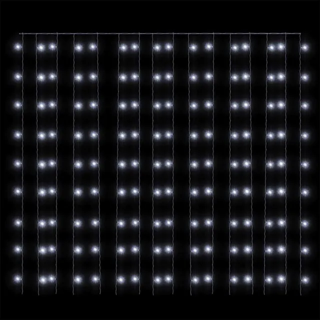 Rideaux lumineux à LED 3x3 m 300 LED Blanc froid 8 fonctions