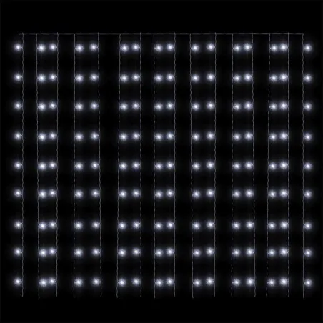 Rideaux lumineux à LED 3x3 m 300 LED Blanc froid 8 fonctions