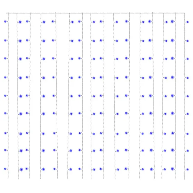 Rideaux lumineux à LED 3x3 m 300 LED Bleu 8 fonctions