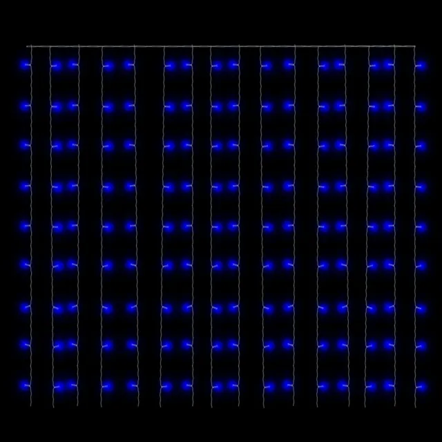 Rideaux lumineux à LED 3x3 m 300 LED Bleu 8 fonctions