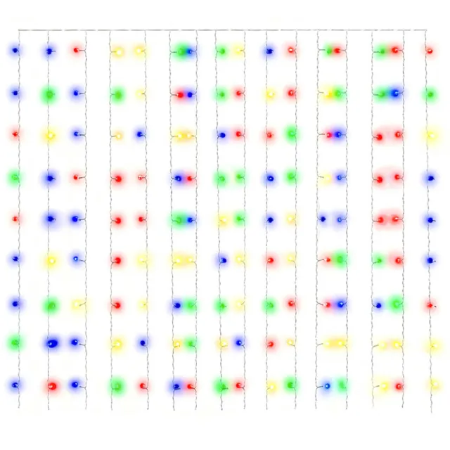 Rideaux lumineux à LED 3x3 m 300 LED Multicolore 8 fonctions