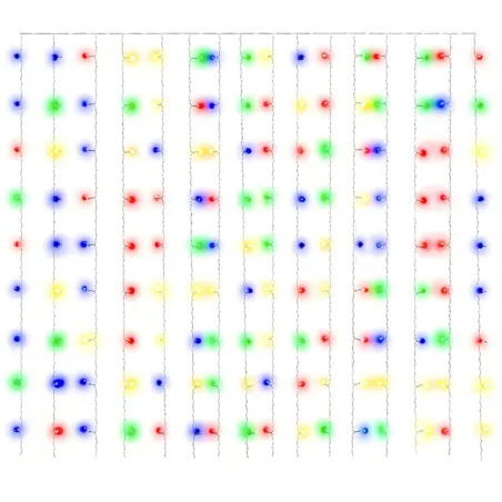 Rideaux lumineux à LED 3x3 m 300 LED Multicolore 8 fonctions