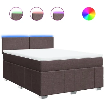 Sommier à lattes de lit avec matelas Marron foncé 140x200 cm 2