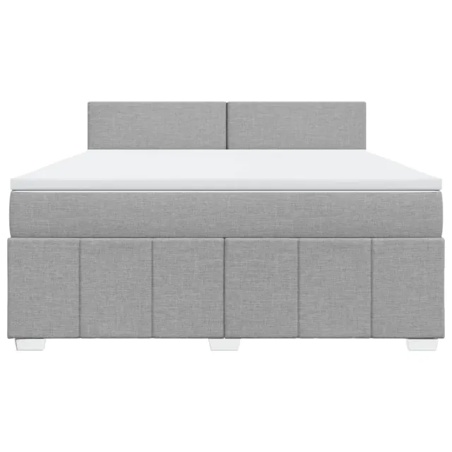 Sommier à lattes de lit avec matelas Gris clair 180x200cm Tissu