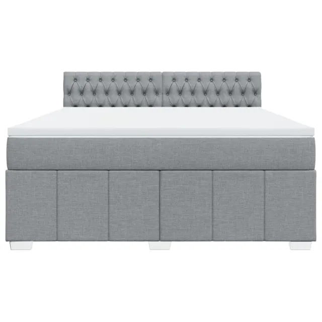 Sommier à lattes de lit avec matelas Gris clair 180x200cm Tissu