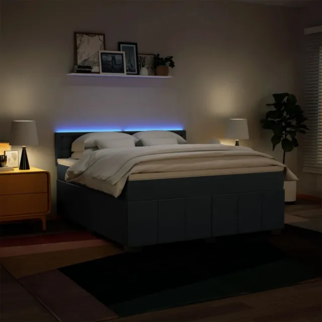 Sommier à lattes de lit avec matelas Bleu 180x200 cm Tissu