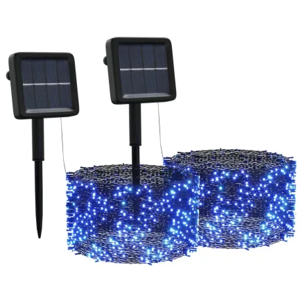 Lampes solaires 2 pcs 2x200 LED Bleu Intérieur Extérieur 2
