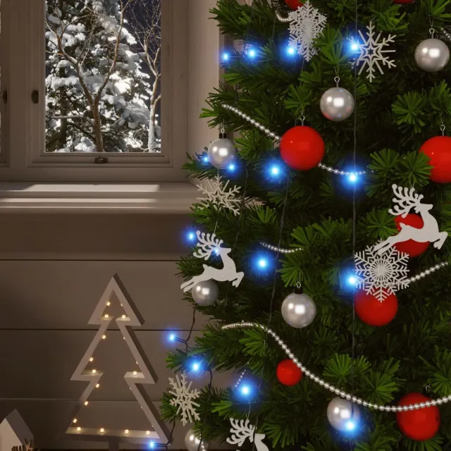 Lampes solaires 2 pcs 2x200 LED Bleu Intérieur Extérieur