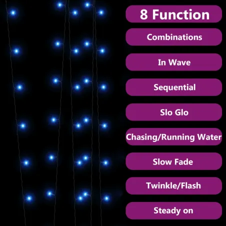 Lampes solaires 5 pcs 5x200 LED Bleu Intérieur Extérieur