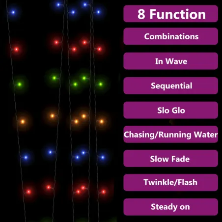 Lampes solaires 5 pcs 5x200 LED Multicolore Intérieur Extérieur