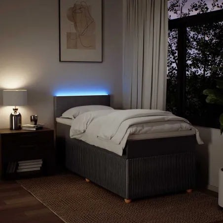 Sommier à lattes de lit avec matelas Taupe 80x200 cm Tissu