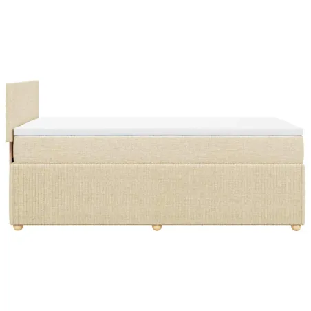 Sommier à lattes de lit avec matelas Crème 80x200 cm Tissu