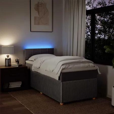 Sommier à lattes de lit avec matelas Taupe 80x200 cm Tissu