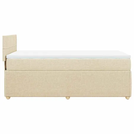 Sommier à lattes de lit avec matelas Crème 80x200 cm Tissu