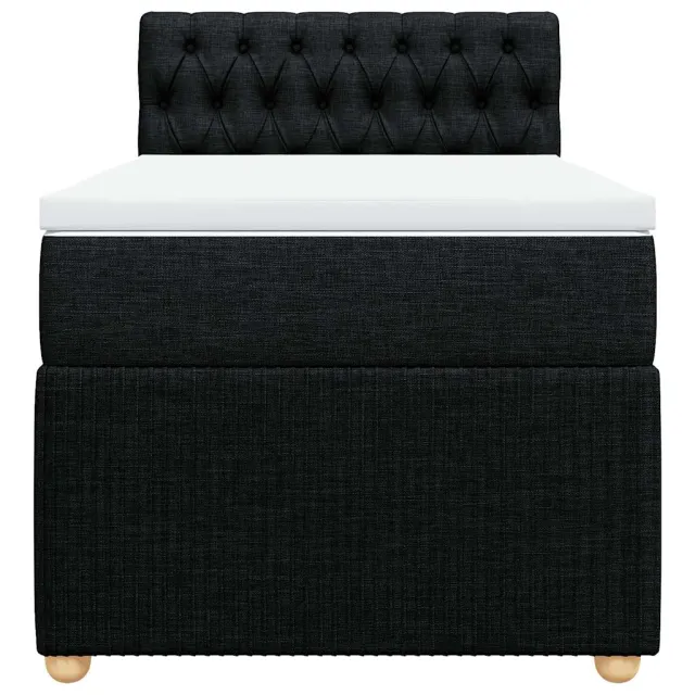 Sommier à lattes de lit et matelas Noir 80x200 cm Tissu