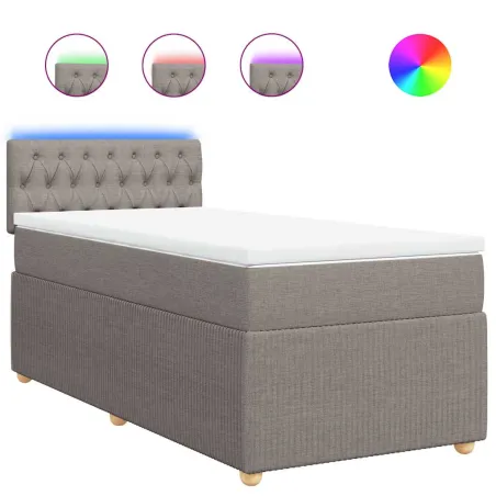 Sommier à lattes de lit avec matelas Taupe 80x200 cm Tissu