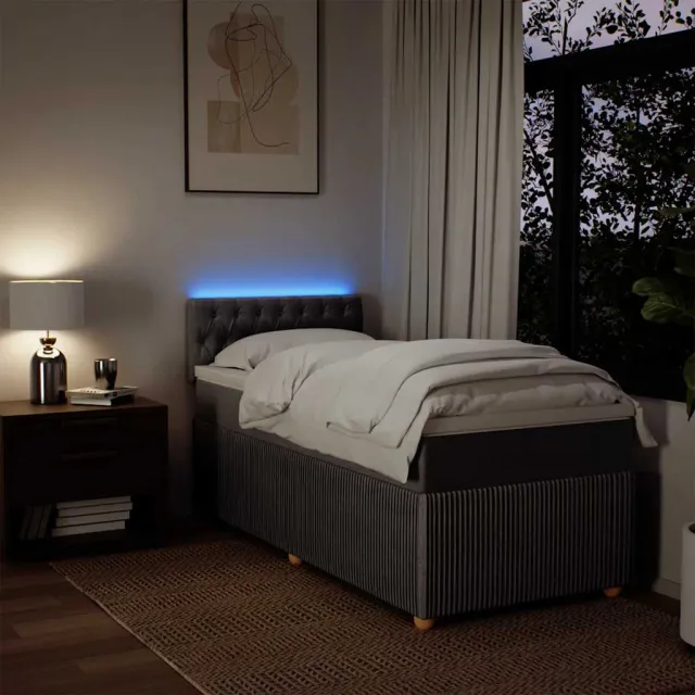 Sommier à lattes de lit avec matelas Taupe 80x200 cm Tissu