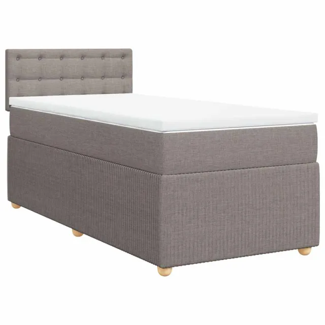 Sommier à lattes de lit avec matelas Taupe 80x200 cm Tissu