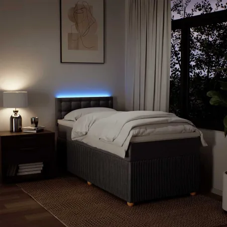 Sommier à lattes de lit avec matelas Taupe 80x200 cm Tissu