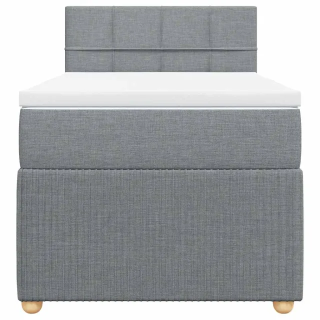 Sommier à lattes de lit et matelas Gris clair 90x190 cm Tissu