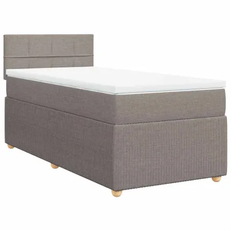 Sommier à lattes de lit avec matelas Taupe 90x190 cm Tissu