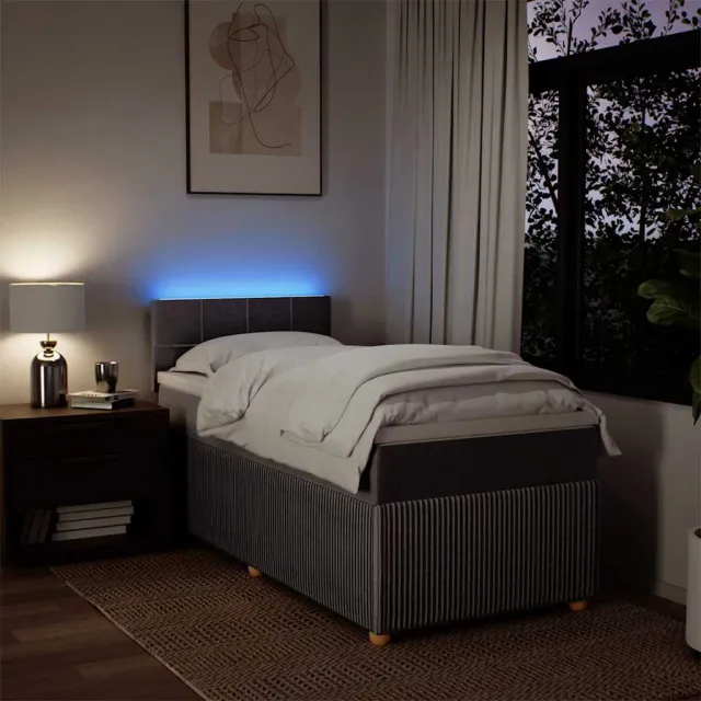 Sommier à lattes de lit avec matelas Taupe 90x190 cm Tissu