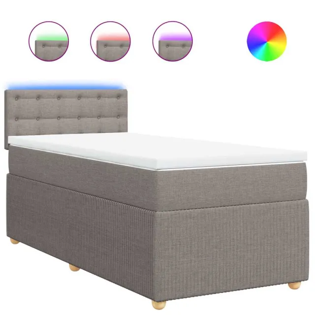 Sommier à lattes de lit avec matelas Taupe 90x190 cm Tissu