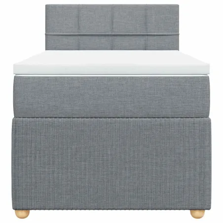 Sommier à lattes de lit avec matelas Gris clair 90x200 cm Tissu