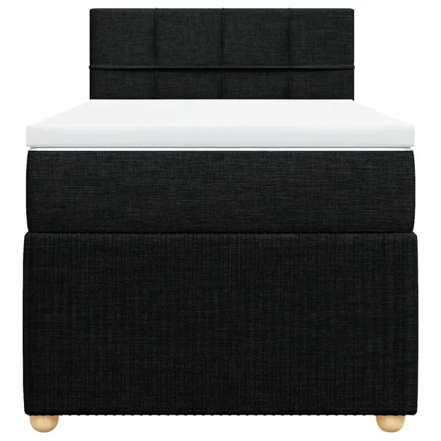 Sommier à lattes de lit avec matelas Noir 90x200 cm Tissu