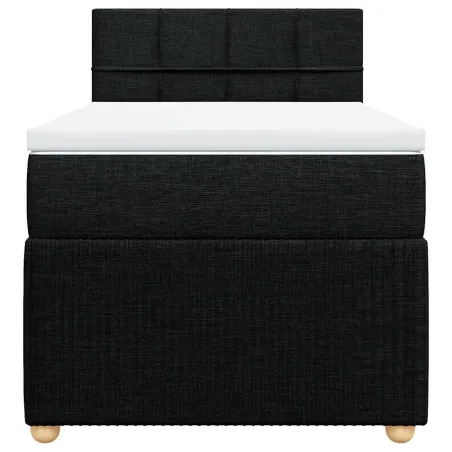 Sommier à lattes de lit avec matelas Noir 90x200 cm Tissu