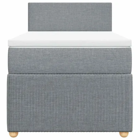 Sommier à lattes de lit avec matelas Gris clair 100x200cm Tissu